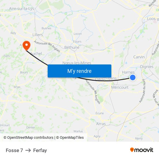 Fosse 7 to Ferfay map