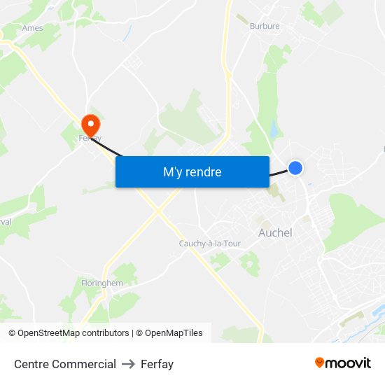 Centre Commercial to Ferfay map