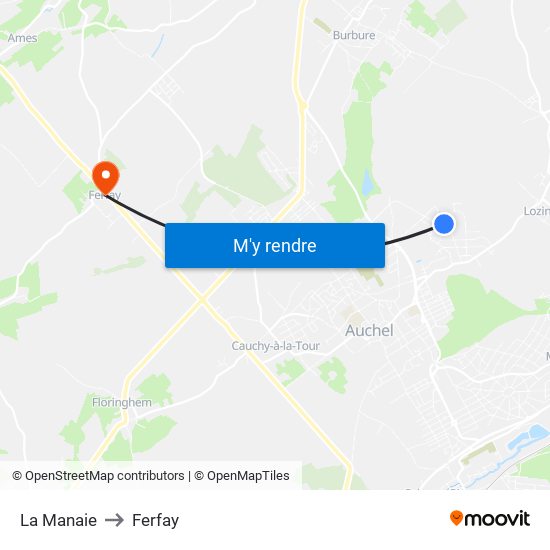 La Manaie to Ferfay map