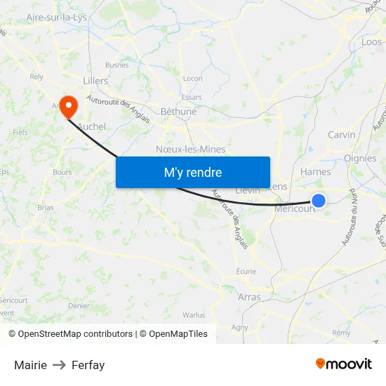 Mairie to Ferfay map