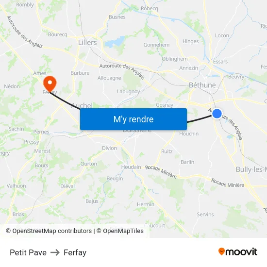 Petit Pave to Ferfay map