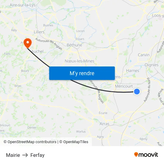 Mairie to Ferfay map