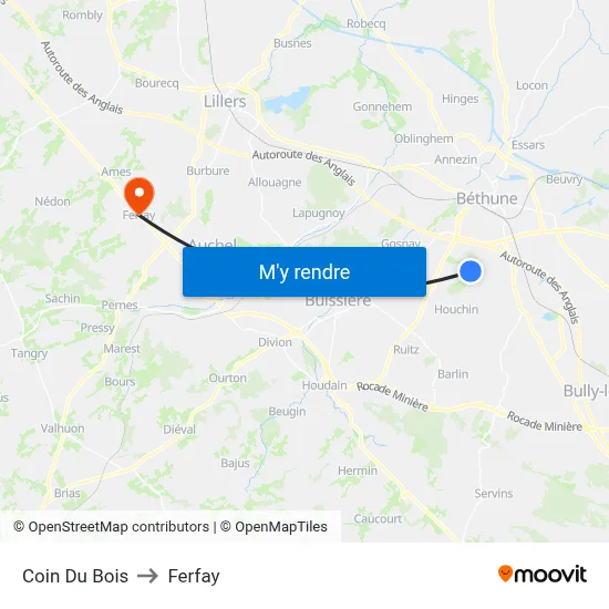 Coin Du Bois to Ferfay map