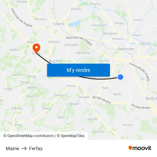 Mairie to Ferfay map