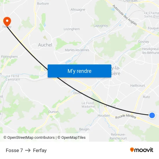Fosse 7 to Ferfay map