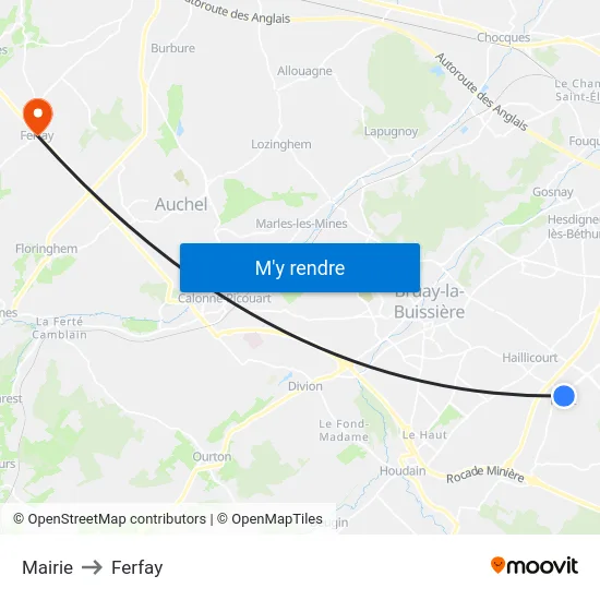 Mairie to Ferfay map