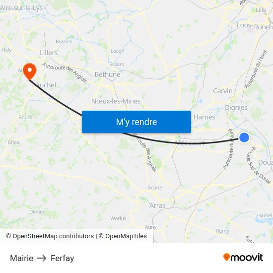 Mairie to Ferfay map