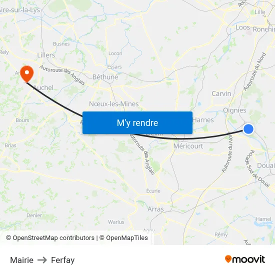 Mairie to Ferfay map