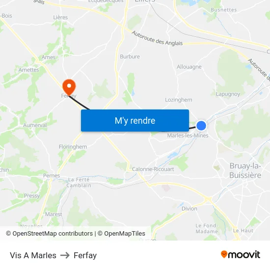 Vis A Marles to Ferfay map