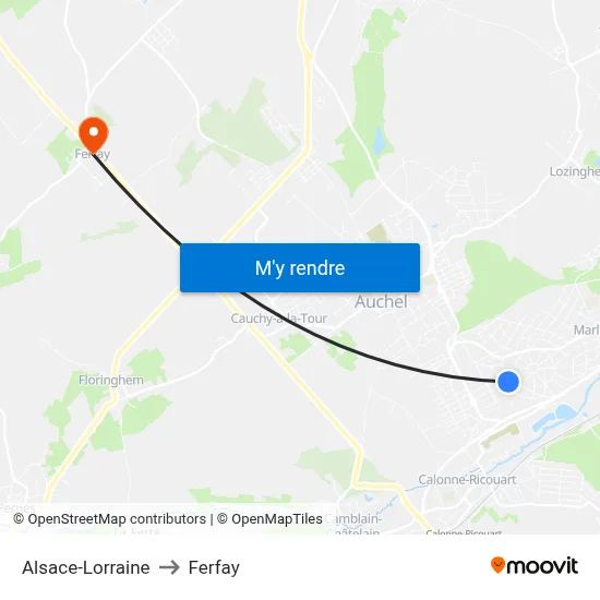 Alsace-Lorraine to Ferfay map