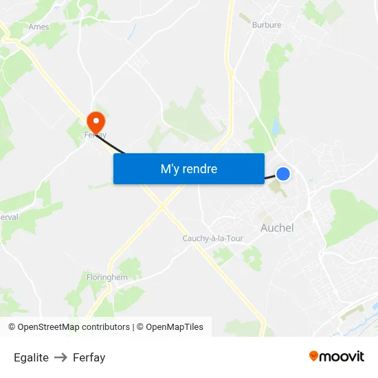 Egalite to Ferfay map