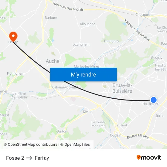 Fosse 2 to Ferfay map