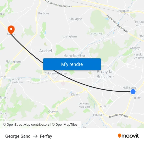 George Sand to Ferfay map