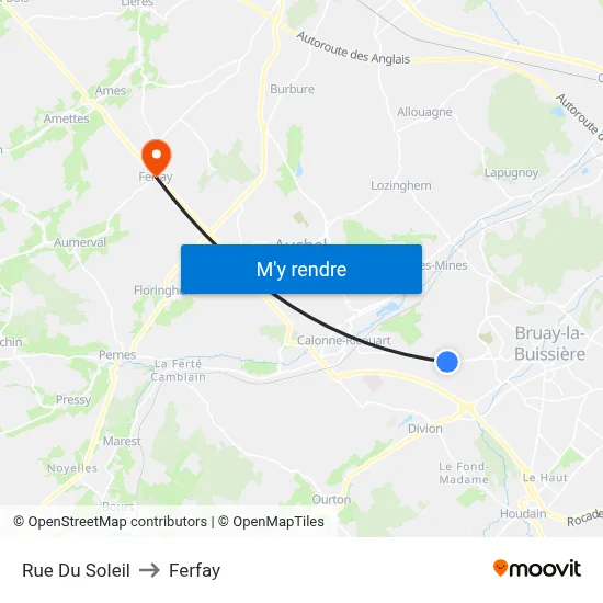 Rue Du Soleil to Ferfay map