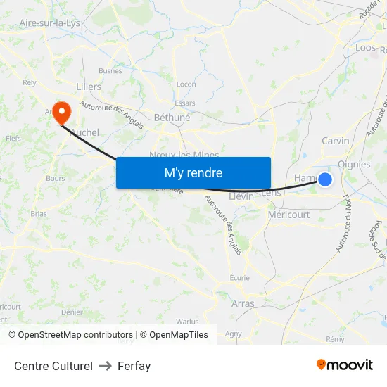 Centre Culturel to Ferfay map