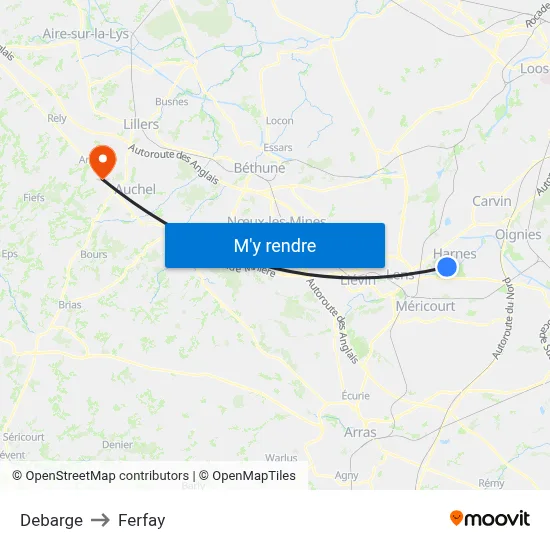 Debarge to Ferfay map