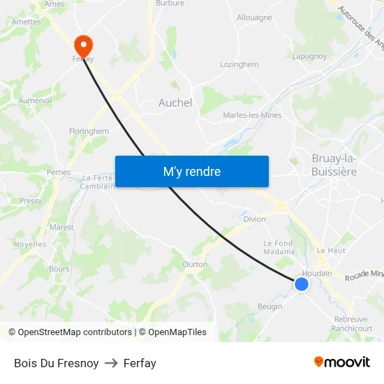 Bois Du Fresnoy to Ferfay map