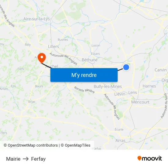 Mairie to Ferfay map