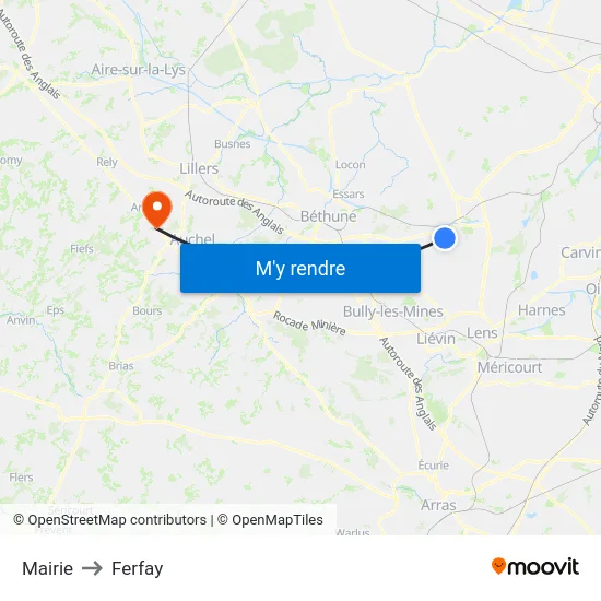 Mairie to Ferfay map