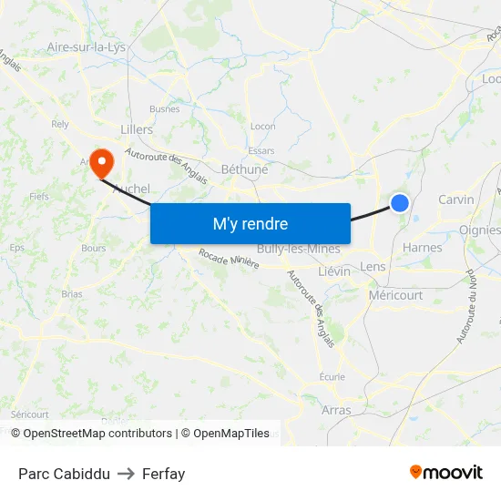 Parc Cabiddu to Ferfay map
