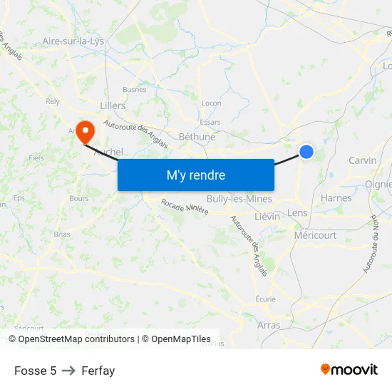 Fosse 5 to Ferfay map