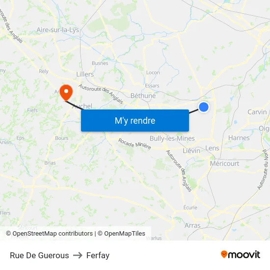 Rue De Guerous to Ferfay map
