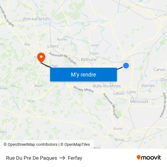Rue Du Pre De Paques to Ferfay map