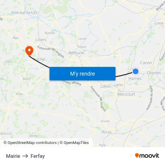Mairie to Ferfay map