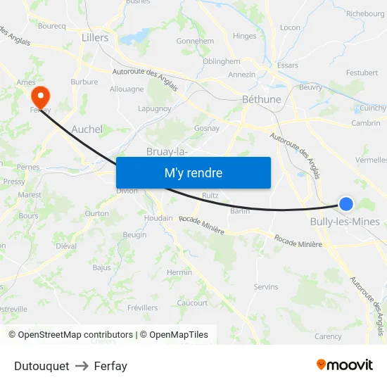 Dutouquet to Ferfay map