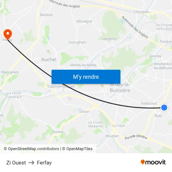 Zi Ouest to Ferfay map