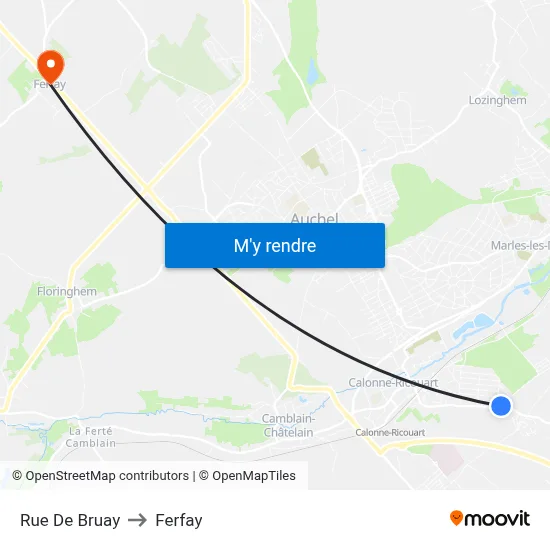 Rue De Bruay to Ferfay map