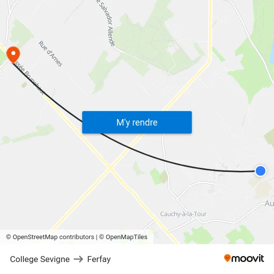 College Sevigne to Ferfay map