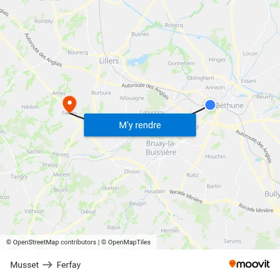 Musset to Ferfay map