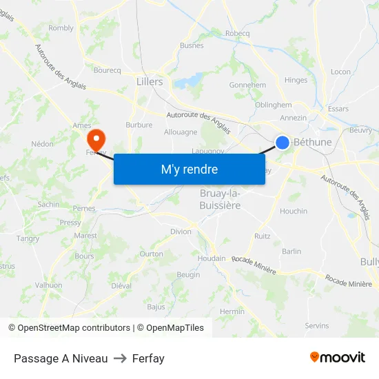 Passage A Niveau to Ferfay map
