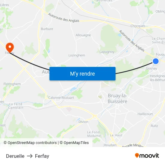 Deruelle to Ferfay map