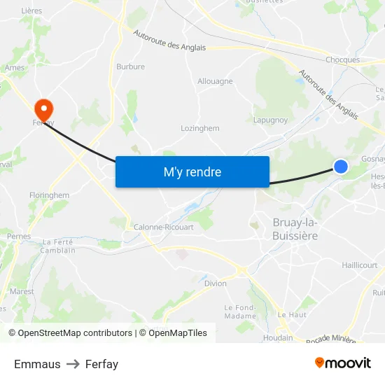 Emmaus to Ferfay map