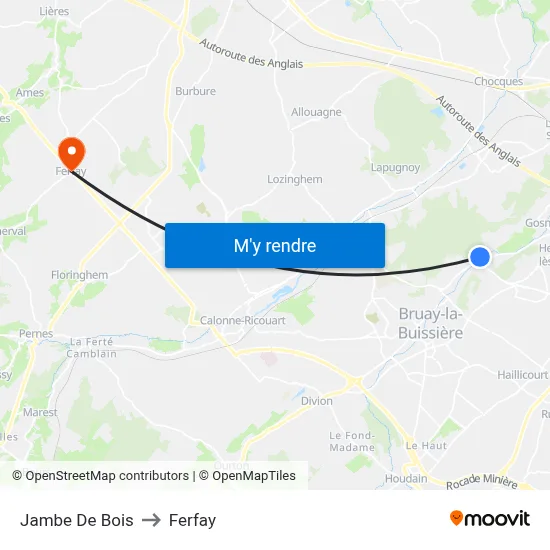 Jambe De Bois to Ferfay map