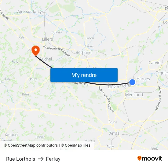Rue Lorthois to Ferfay map