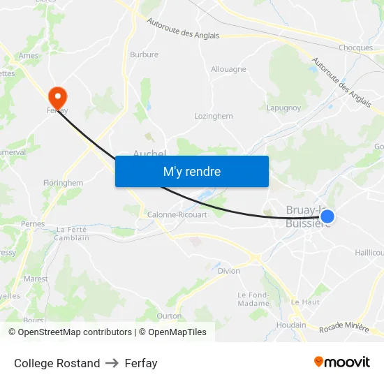 College Rostand to Ferfay map