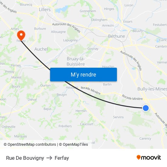 Rue De Bouvigny to Ferfay map