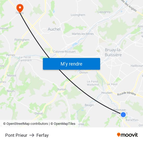 Pont Prieur to Ferfay map