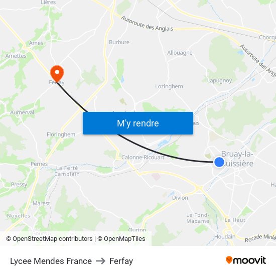 Lycee Mendes France to Ferfay map