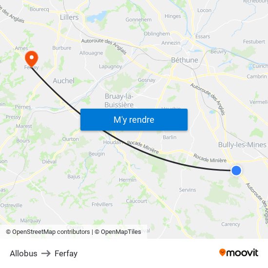 Allobus to Ferfay map