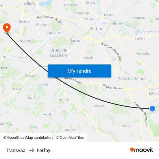 Transvaal to Ferfay map