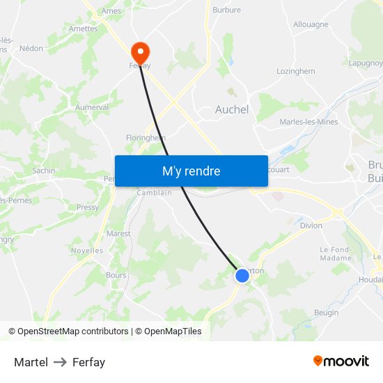 Martel to Ferfay map