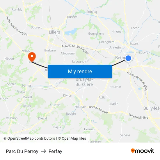 Parc Du Perroy to Ferfay map