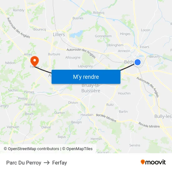 Parc Du Perroy to Ferfay map