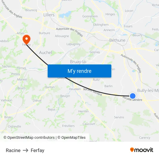 Racine to Ferfay map