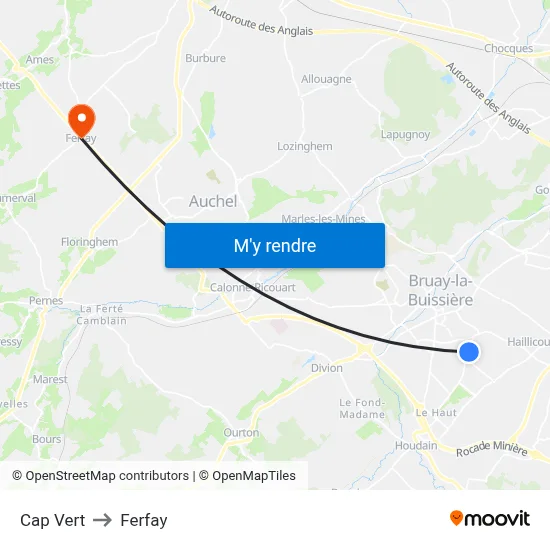 Cap Vert to Ferfay map