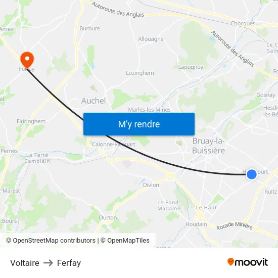 Voltaire to Ferfay map